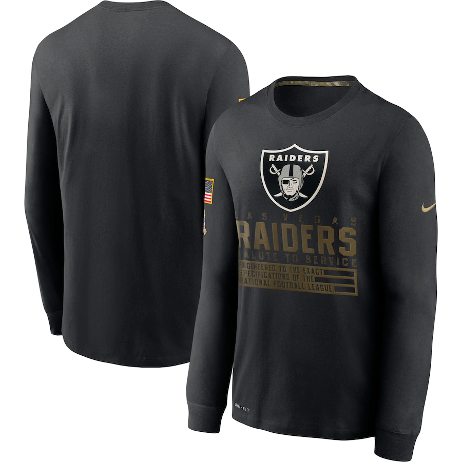 Men NFL Oakland Raiders T Shirt Nike Olive Salute To Service Green